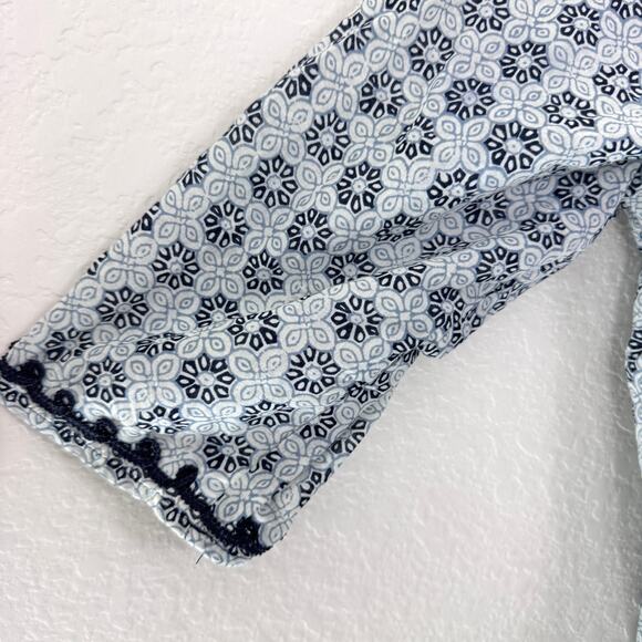 Ava Christine Womens Tunic Top Size 2X 100% Cotton Embroidered Flowy Blue - Picture 5 of 9